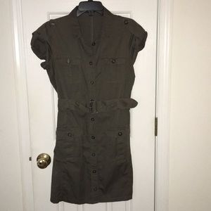 Women’s cargo button down short sleeve dress